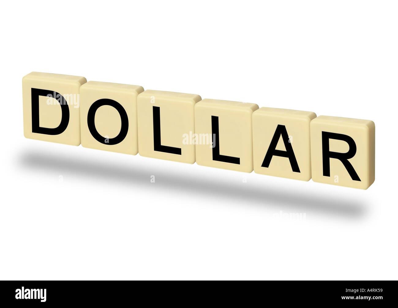letters dollar symbol Dollarzeichen und Schriftzug auf Spielsteinen Stock Photo