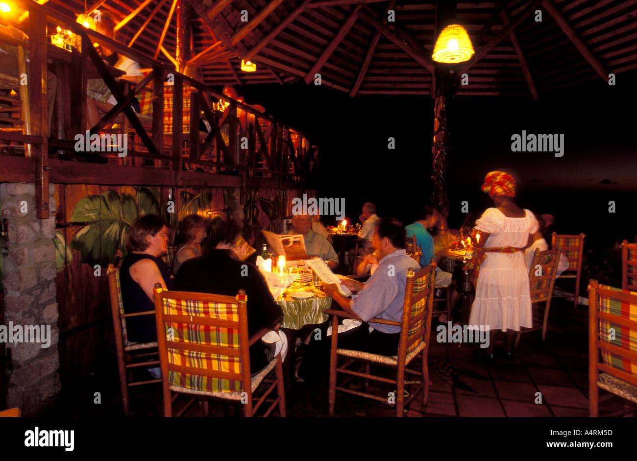 The Dasheene restaurant in the Ladera resort St Lucia Stock Photo Alamy