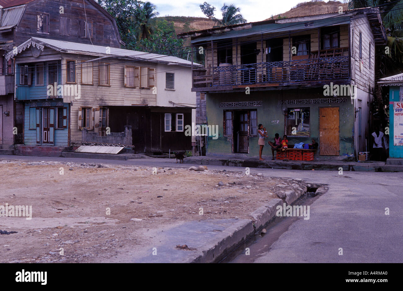 Street in Choiseul St Lucia Stock Photo Alamy