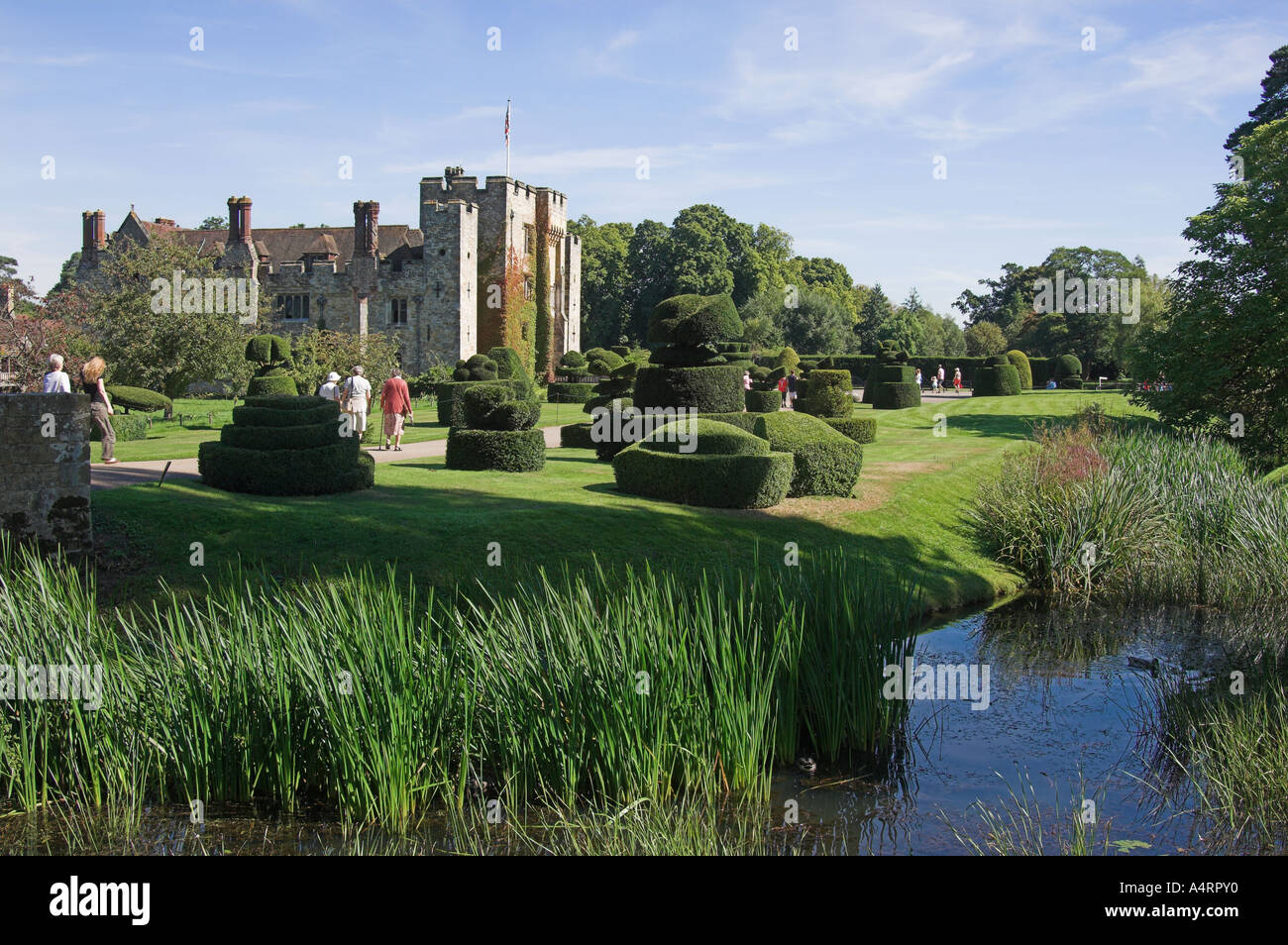 Scenic view of , In the foreground the wide moat encasing the Castle