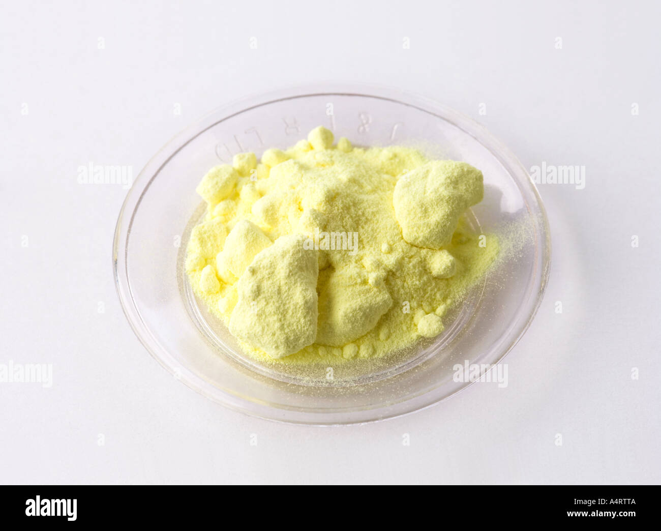 sulphur on a small dish Stock Photo