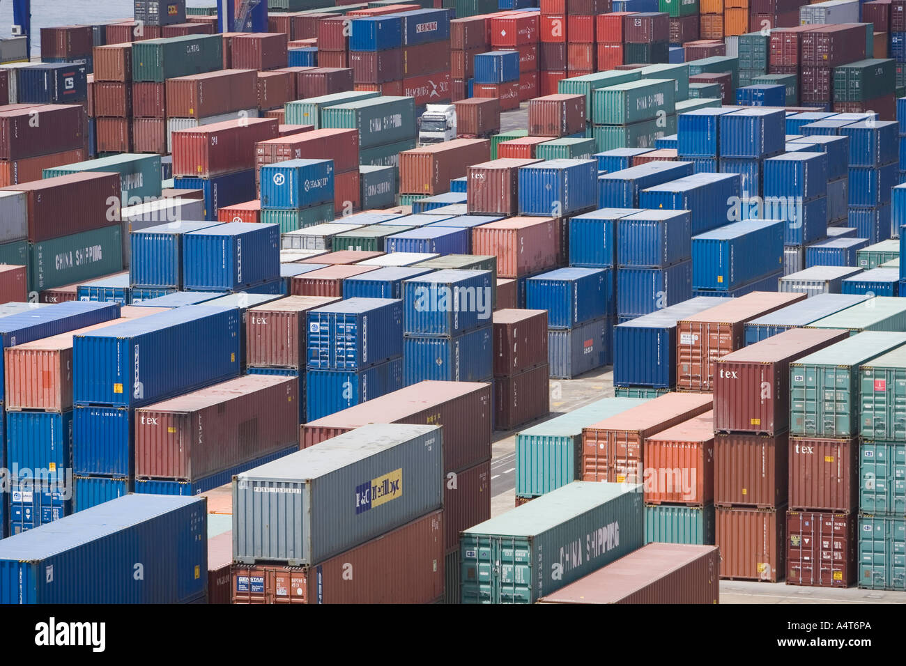 High angle view of cargo containers Stock Photo - Alamy