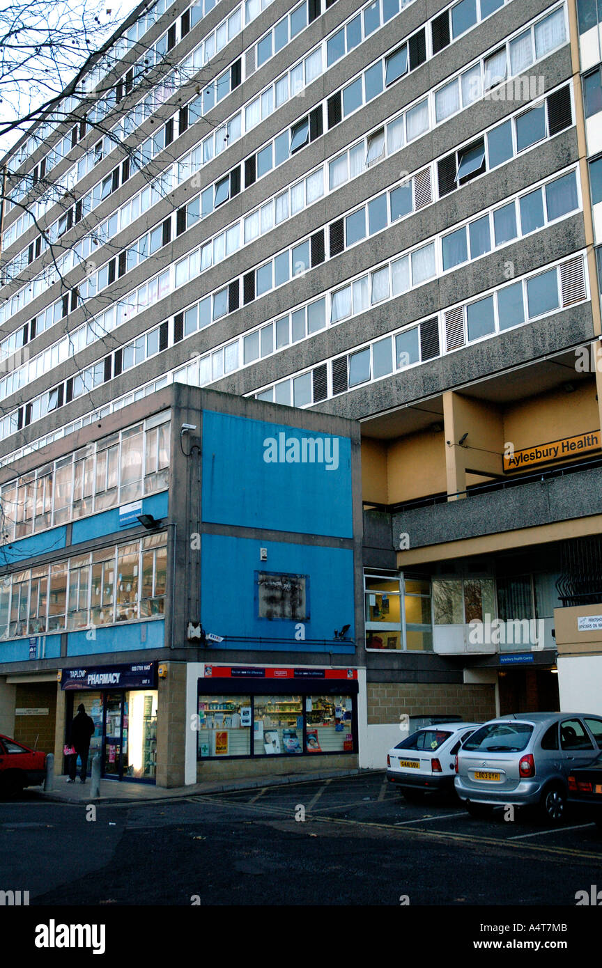Aylesbury Housing Estate with shops underneath by Walworth Road