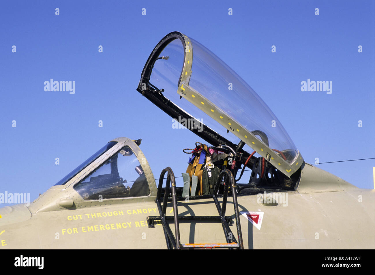 BAe Canberra PR9 Cockpit Canopy & Ejector Seat Stock Photo