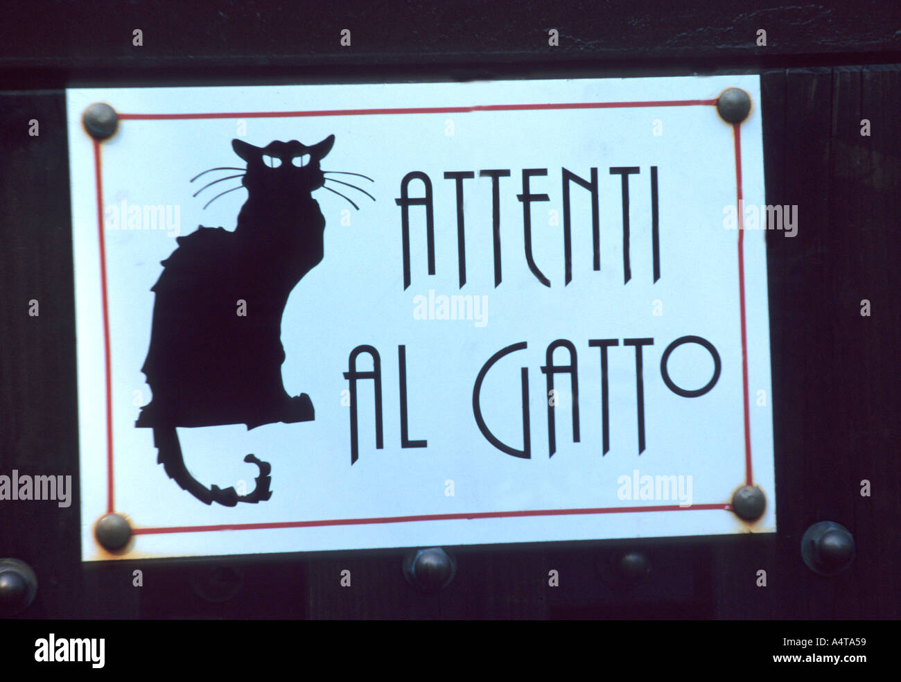 Cat warning!  Attenti al Gatto ! Stock Photo