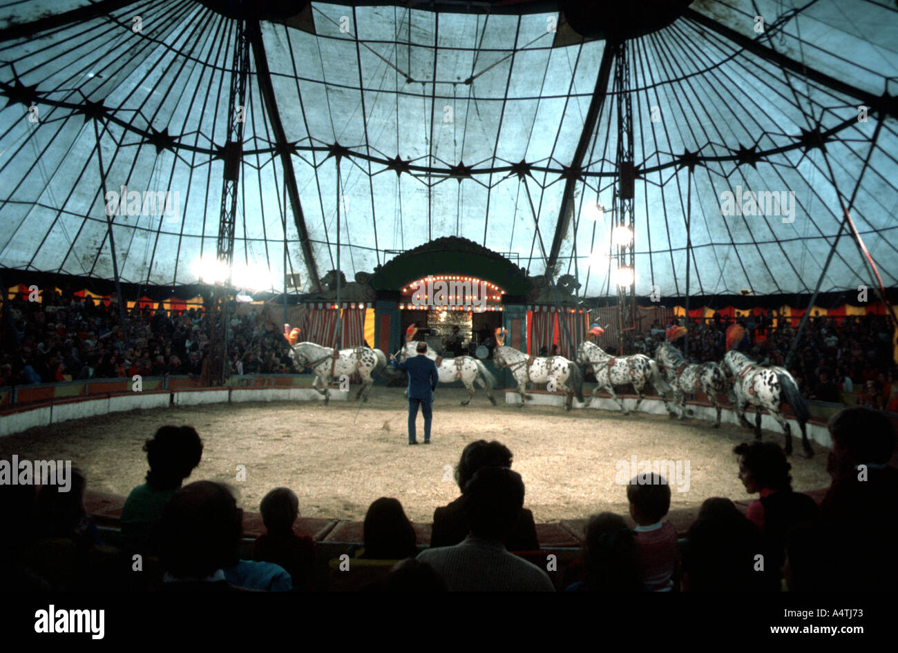 Inside the circus Big Top Stock Photo