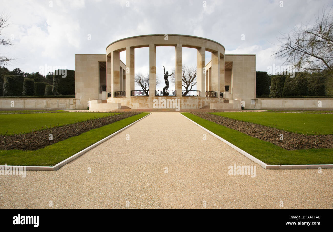 Garden of the missing and the Spirit of American youth memorial at Colleville sur mer American
