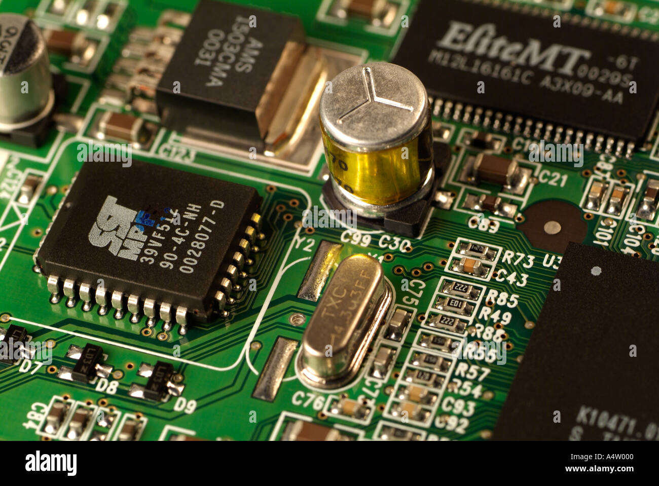 Electronic Circuit Board, Close Up. Stock Photo