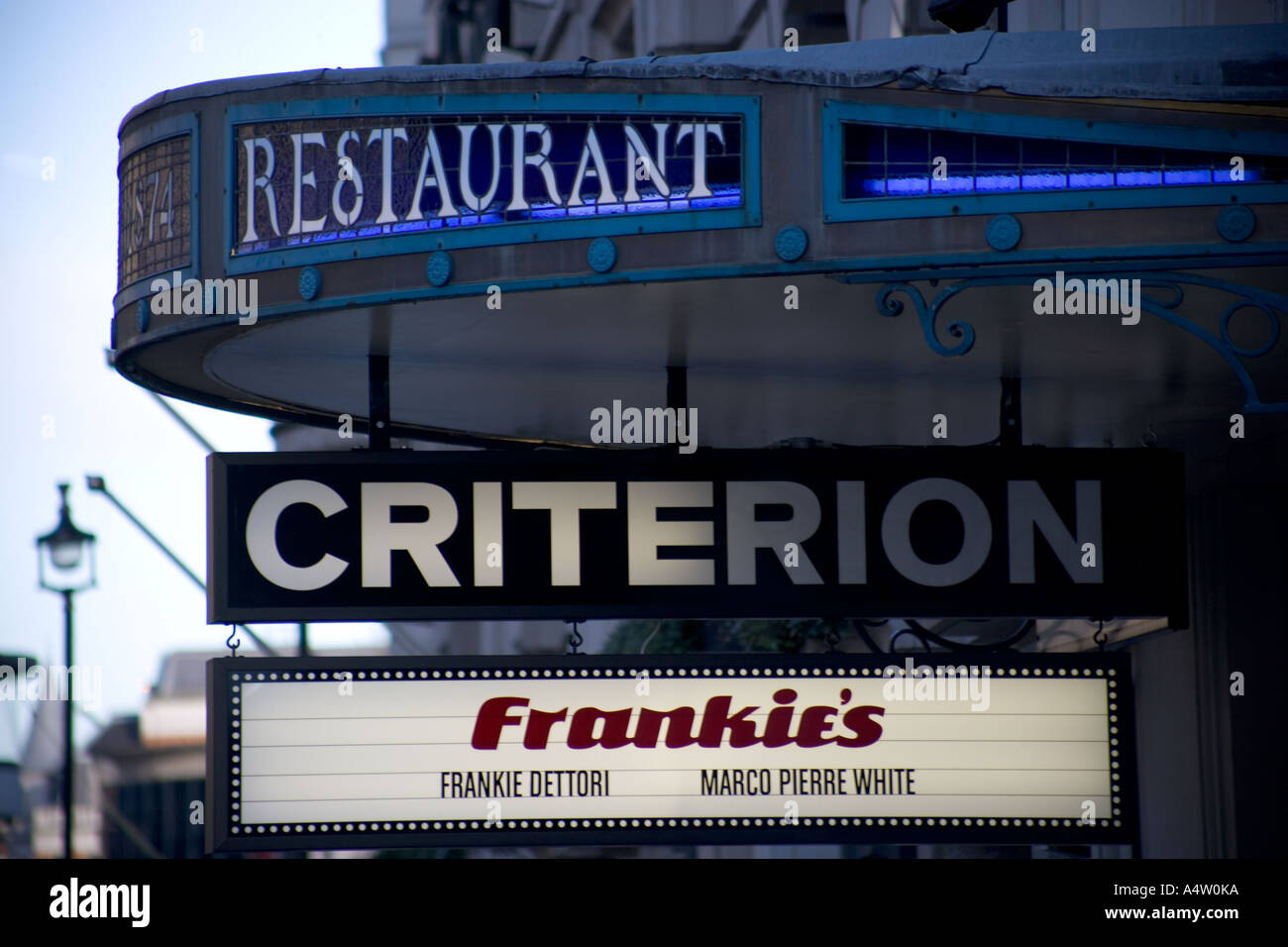 Frankies Criterion Restaurant Piccadilly Circus London England Stock Photo