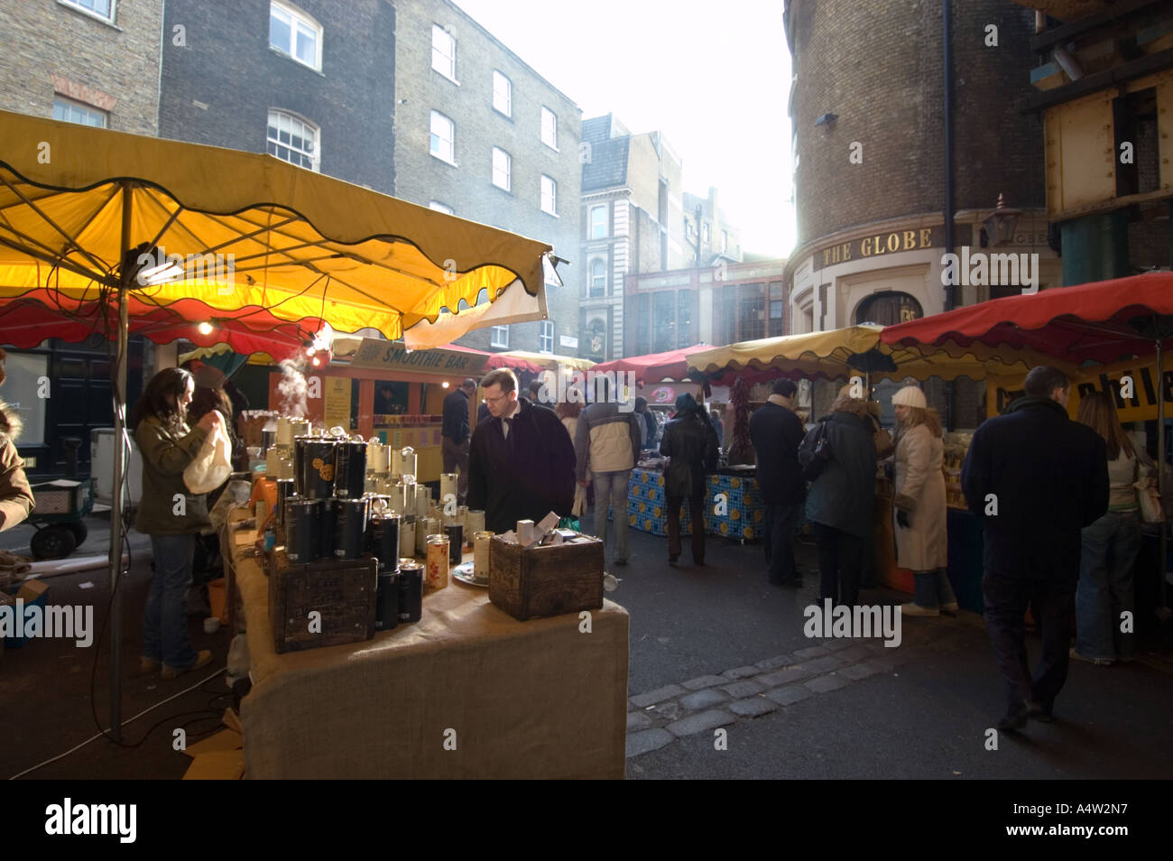 Stalls at Borough Market, London England UK Stock Photo