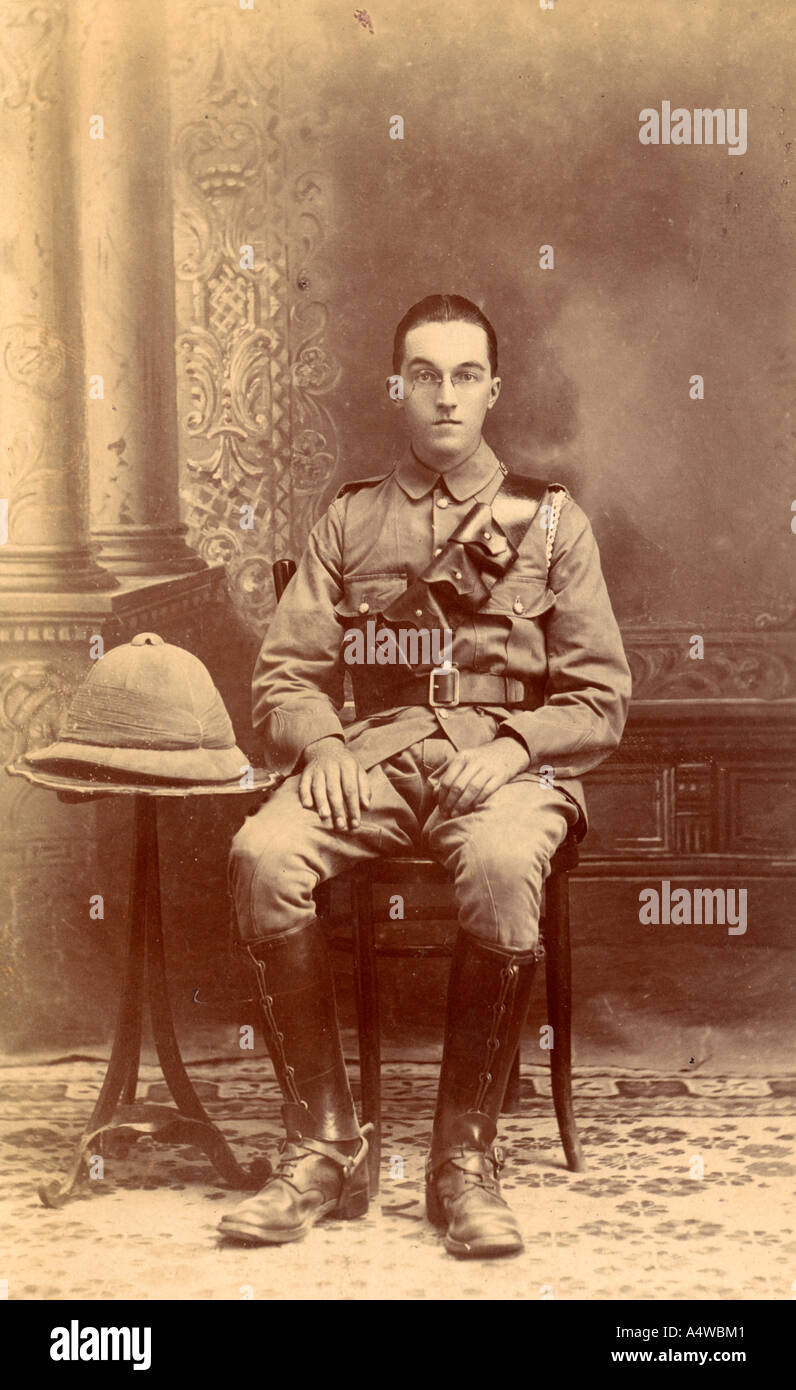 Photograph of a young First World War soldier who was stationed in Cawnpore India in 1918 Stock Photo