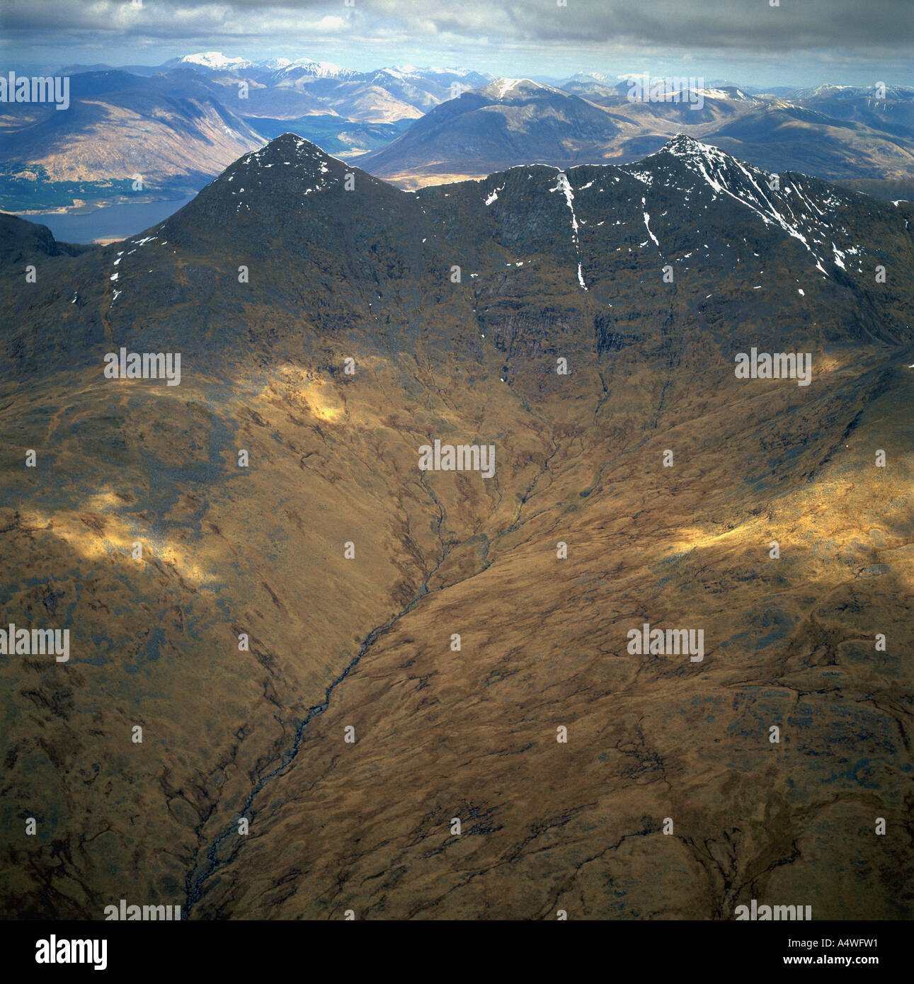 Loch Morar Scotland aerial view Stock Photo