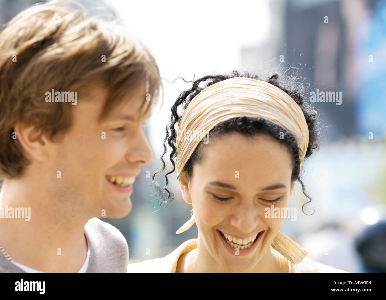 Young couple laughing Stock Photo