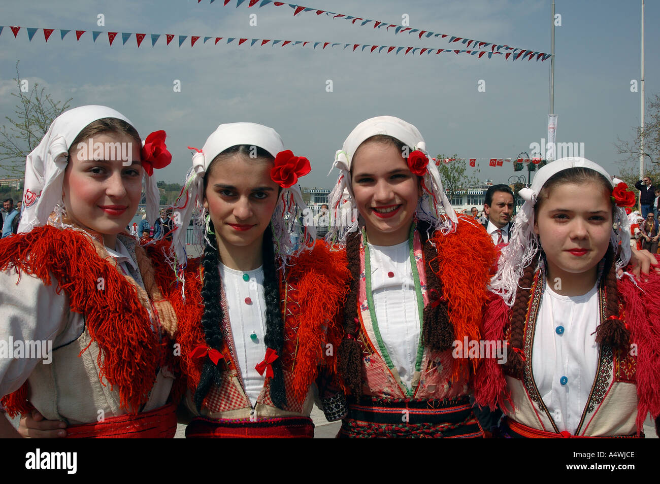 Macedonian girls in 23 April Children festival Istanbul Turkey Stock ...