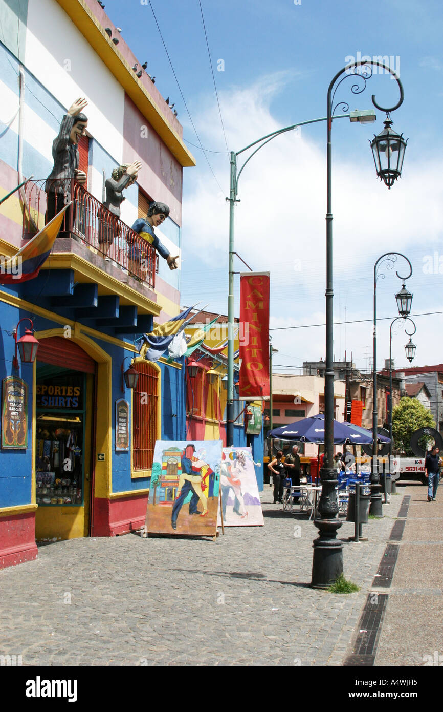 Life-size Human Dolls Looking into Street in La Boca, Buenos Aires