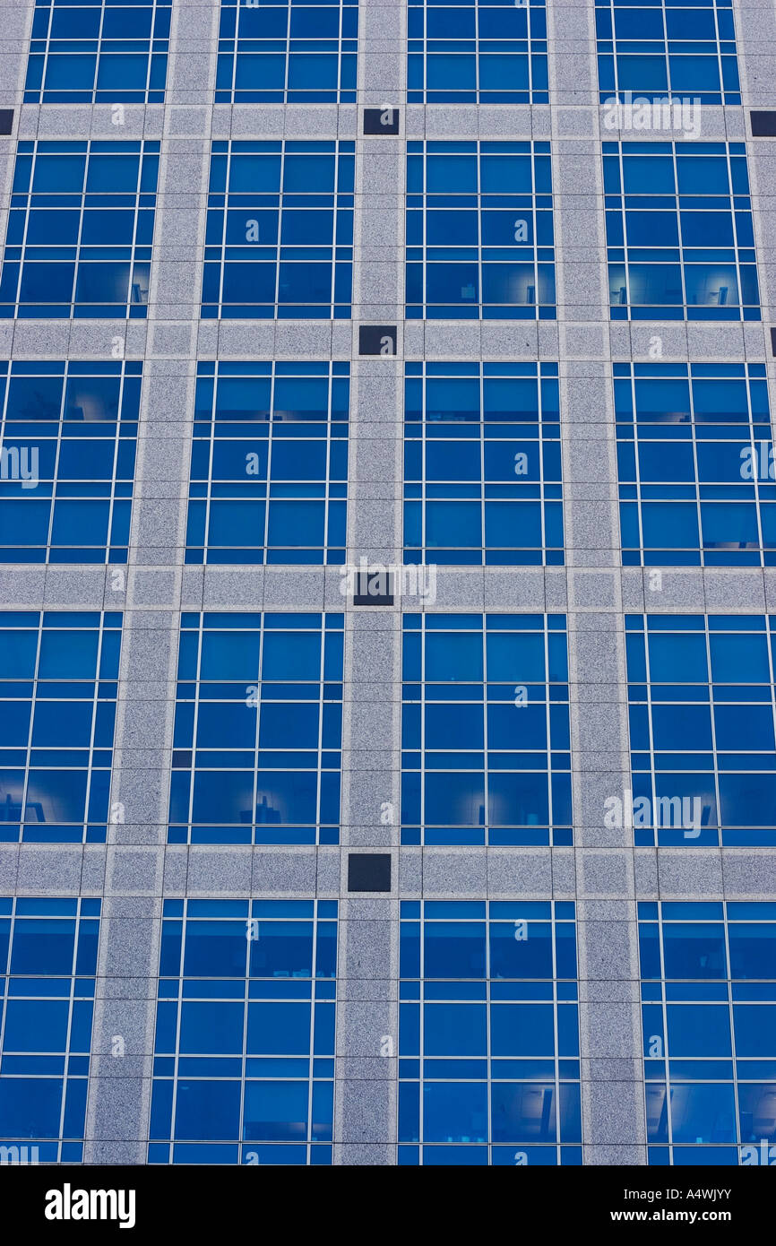 Front View of a Business Building with glass windows in a pattern Stock ...