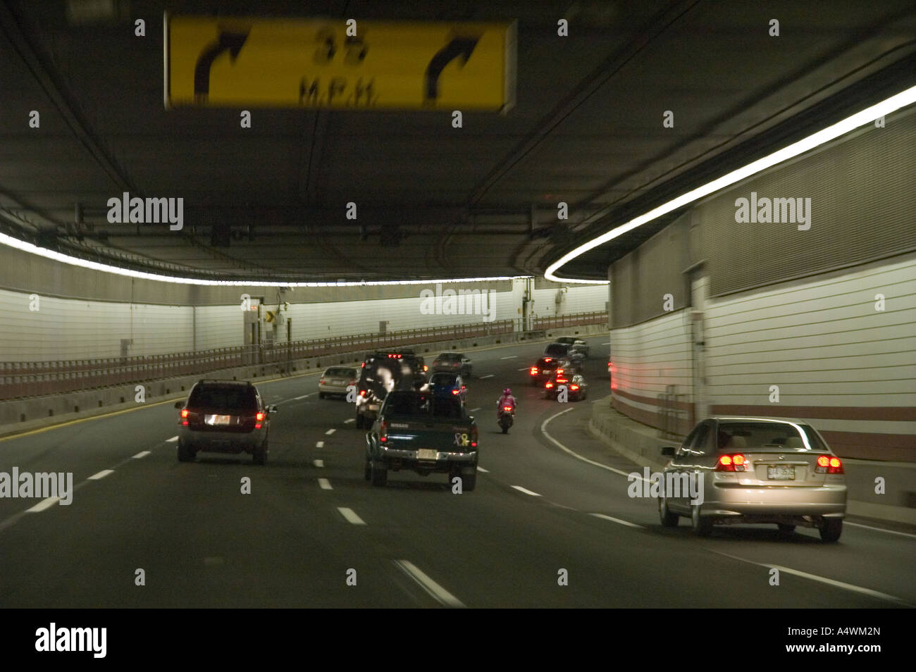 The Ted Williams Tunnel in Boston, part of the much maligned Big Dig construction project Stock