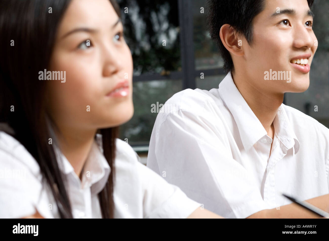 University Students Paying Attention In Class Stock