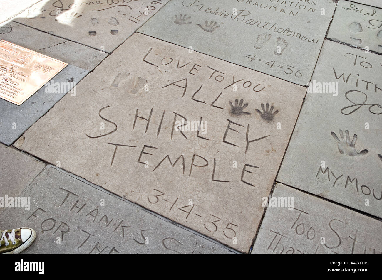 Shirley Temple s hand and foot prints at Mann s Chinese Theatre
