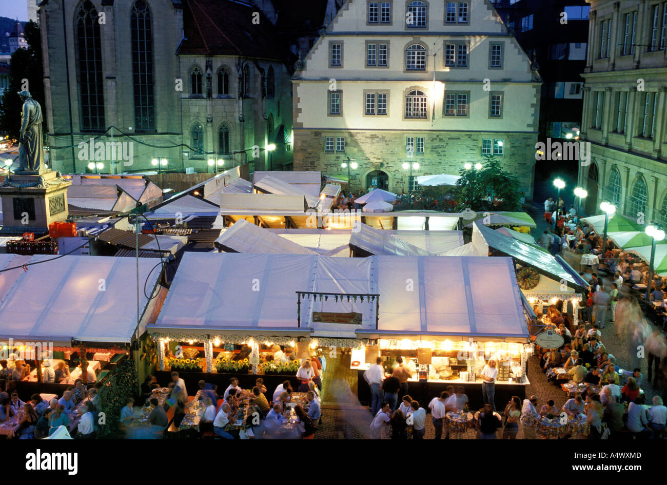 Wine festival called Weindorf at the Schillerplatz Stuttgart Baden