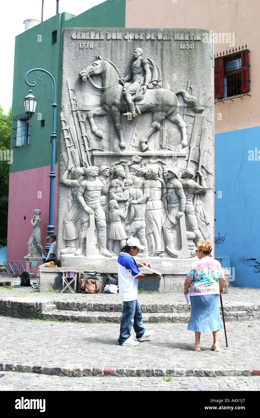 Monument to General Jose de  San Martin in La Boca Buenos Aires Argentina Stock Photo