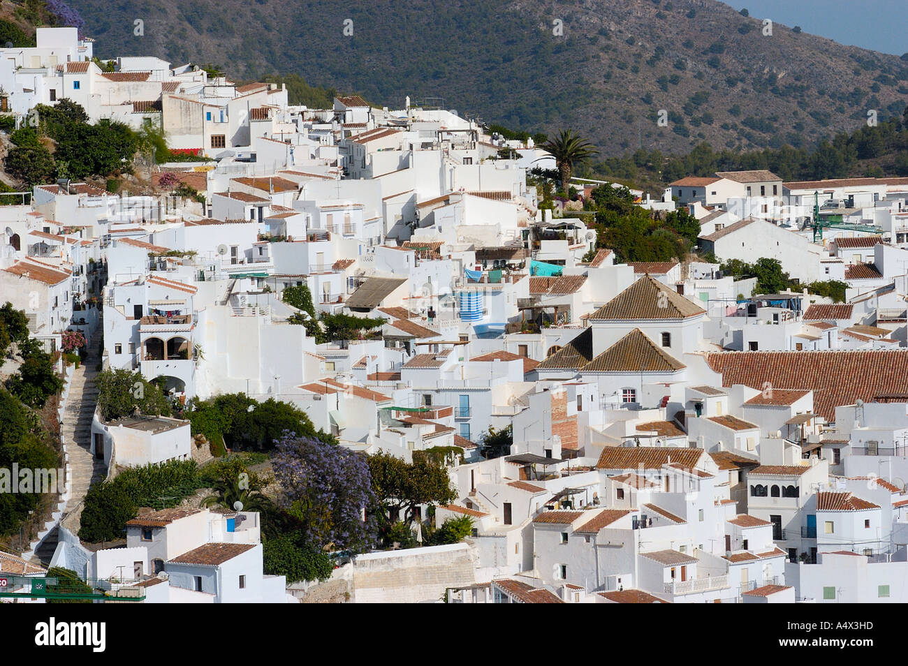 Frigiliana white hill village near Nerja La Axarquia area Malaga Stock ...