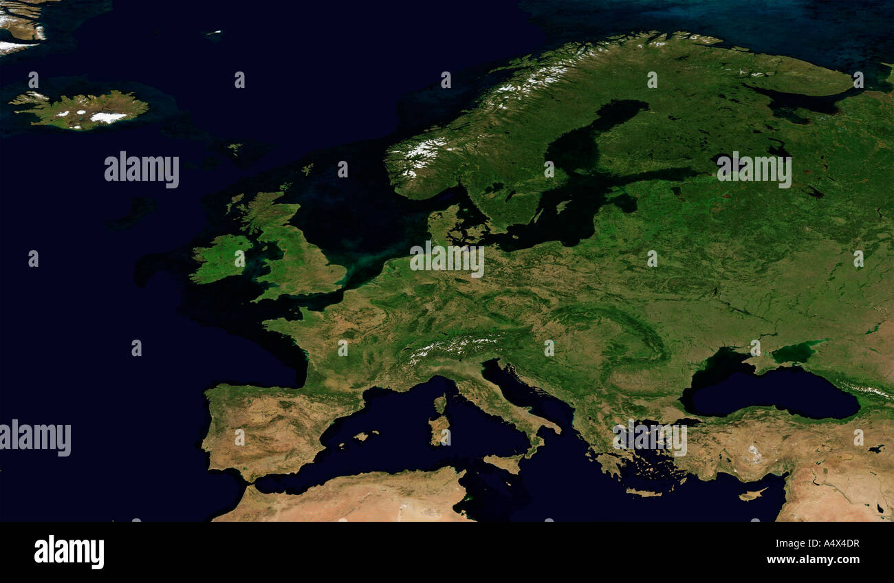 Europe Optimised and enhanced version of an original NASA image Stock Photo