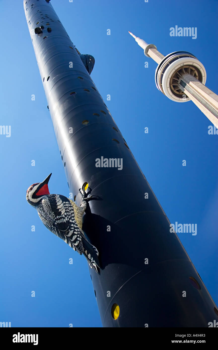 Woodpecker Column, CN Tower, Toronto, Ontario, Canada Stock Photo