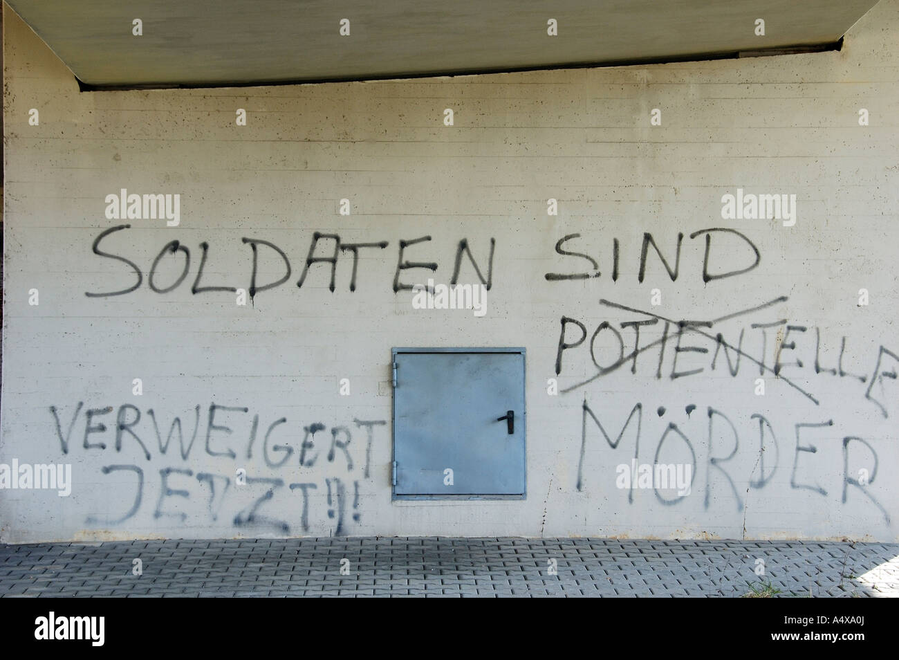 Writing on a wall in Germany which means translated soldiers are