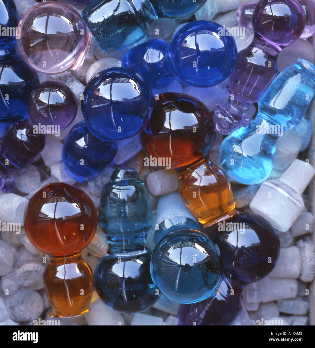 pieces of coloured glasses Stock Photo Alamy