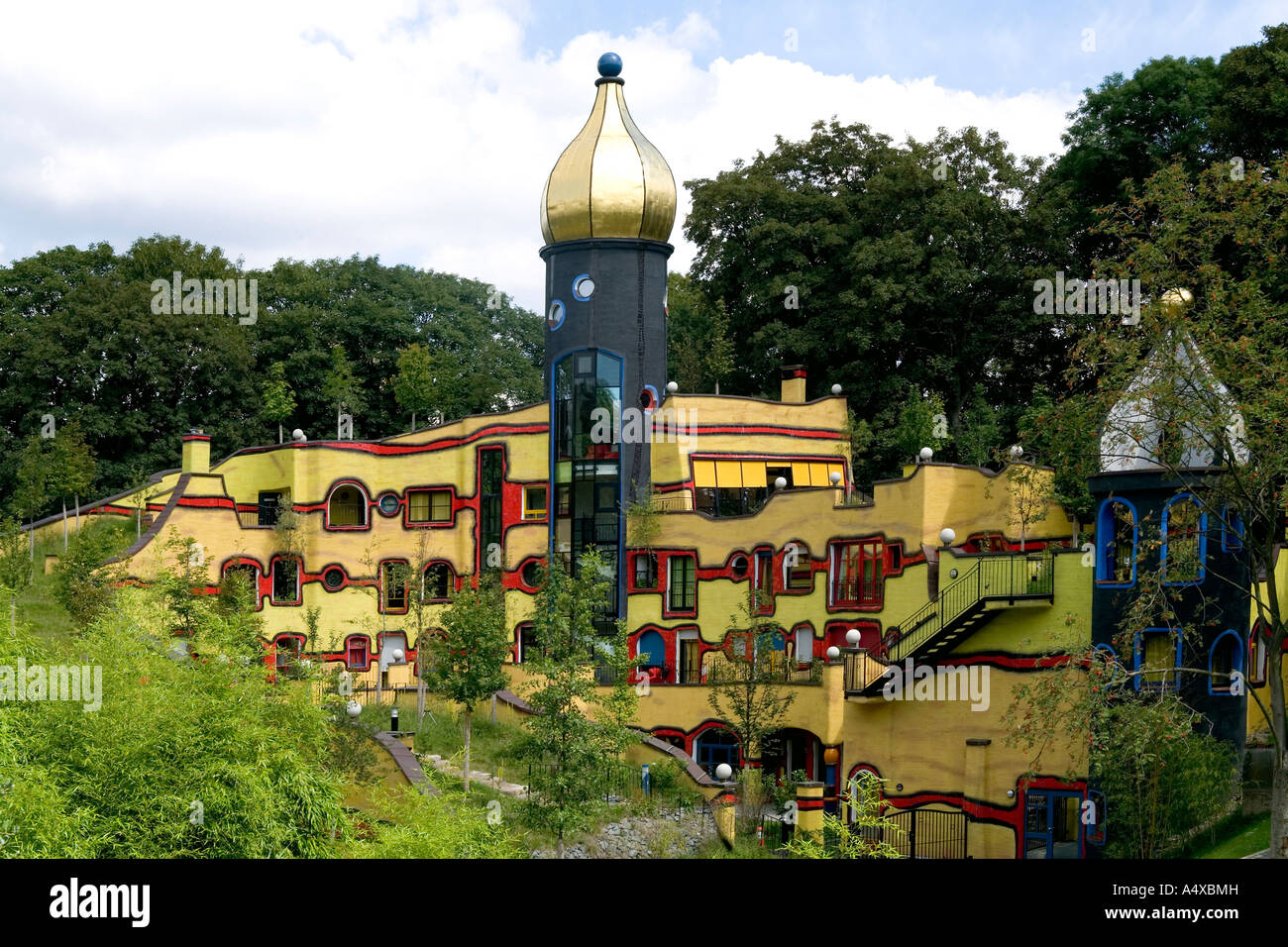 Hundertwasser house at Grugapark, Essen, NRW, Germany Stock Photo