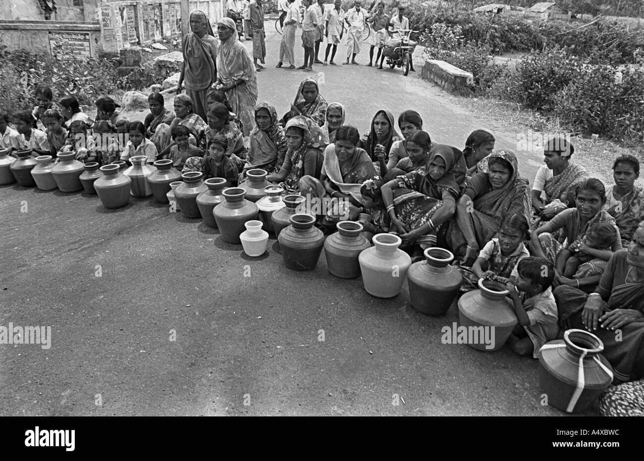 Protest against unavailability of drinking water Stock Photo