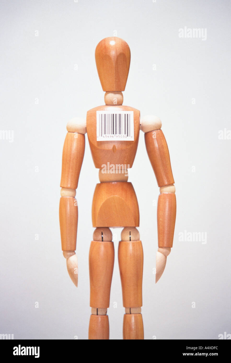 Mannequin with barcode on chest Stock Photo Alamy