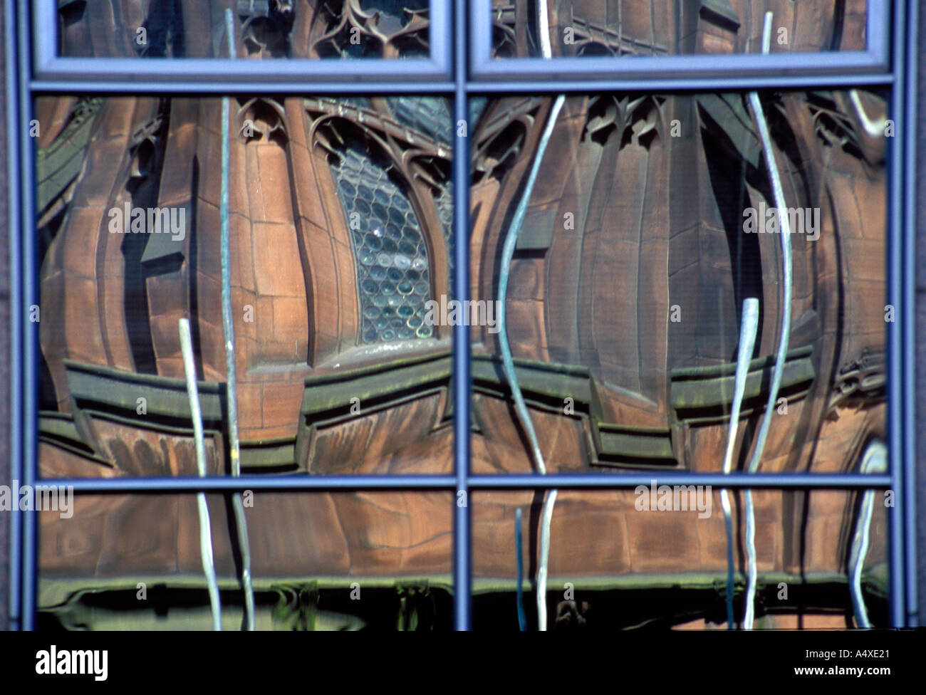 Distorted Gothic Windows of John Rylands Library Manchester UK ...