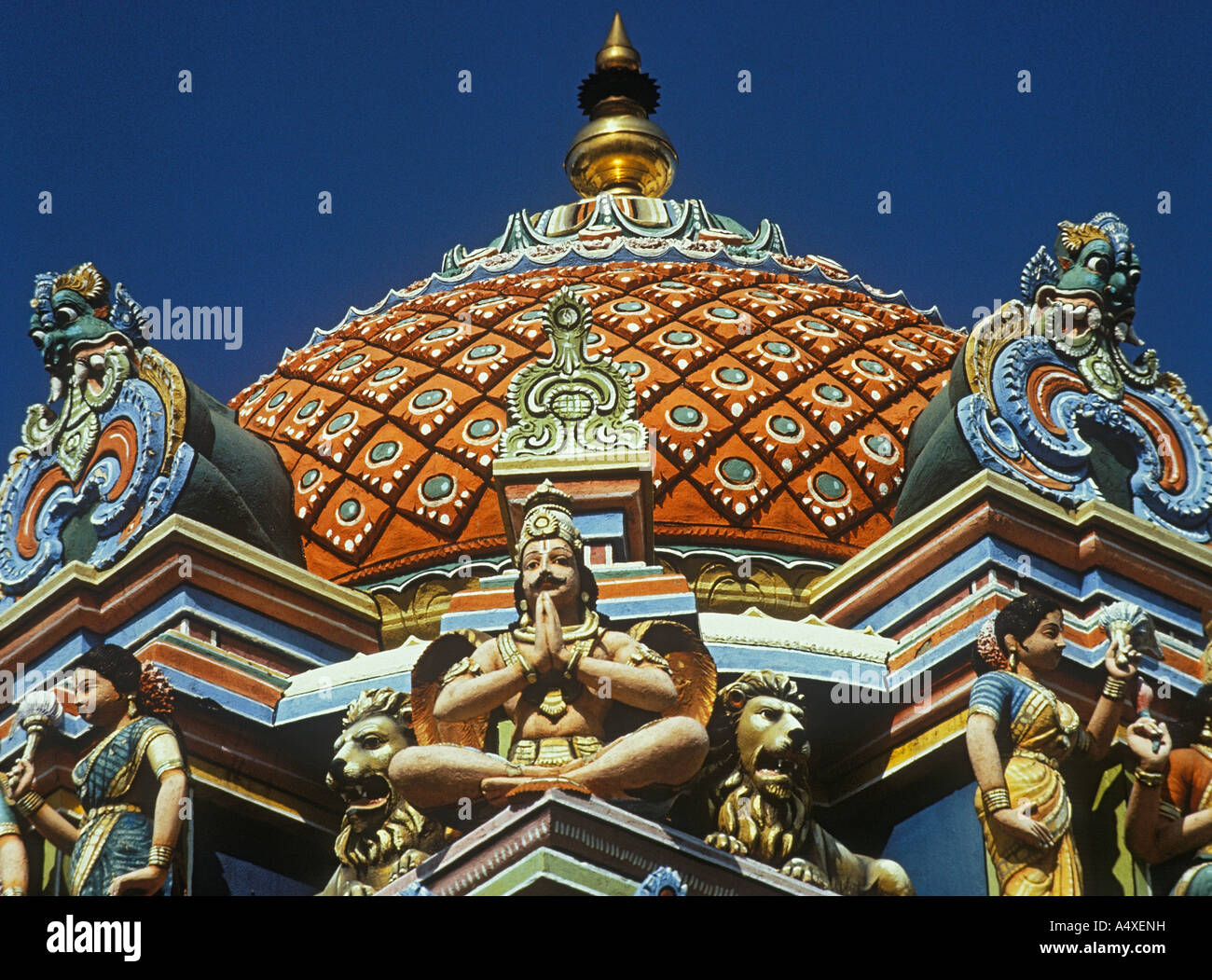 Detail of the hinduistic Perumal-Temple, Singapore (Serangoon Rd.) Stock Photo