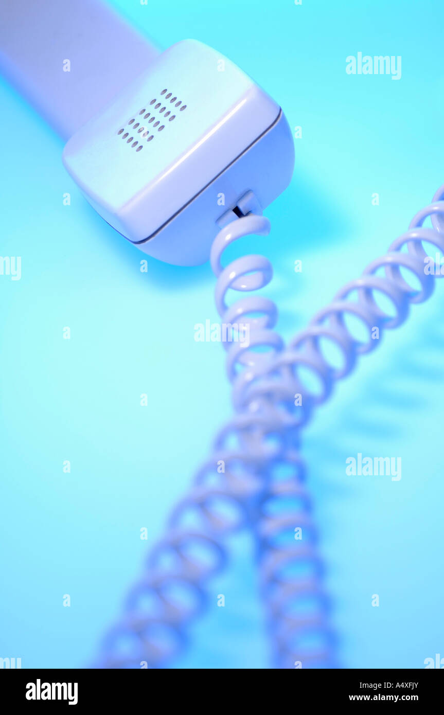 Telephone receiver with cable Stock Photo Alamy
