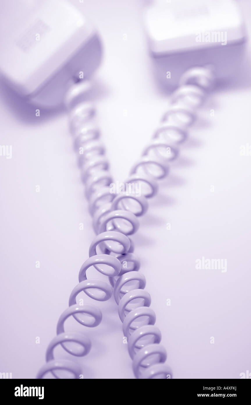 Telephone receivers with cable Stock Photo Alamy