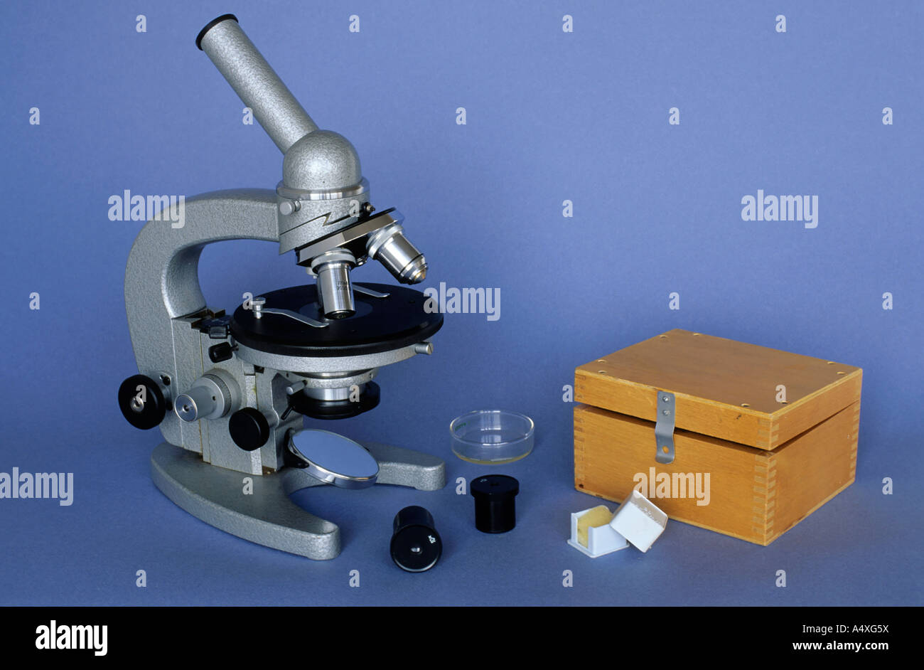 Optical microscope and accessories Stock Photo Alamy