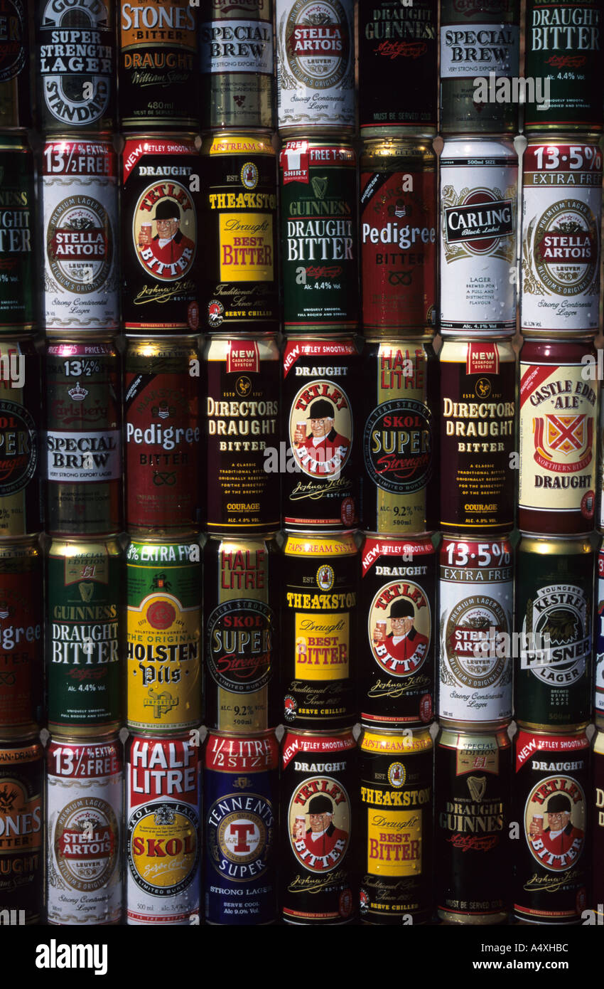 Colourful Stack Of Beer Cans Stock Photo - Alamy