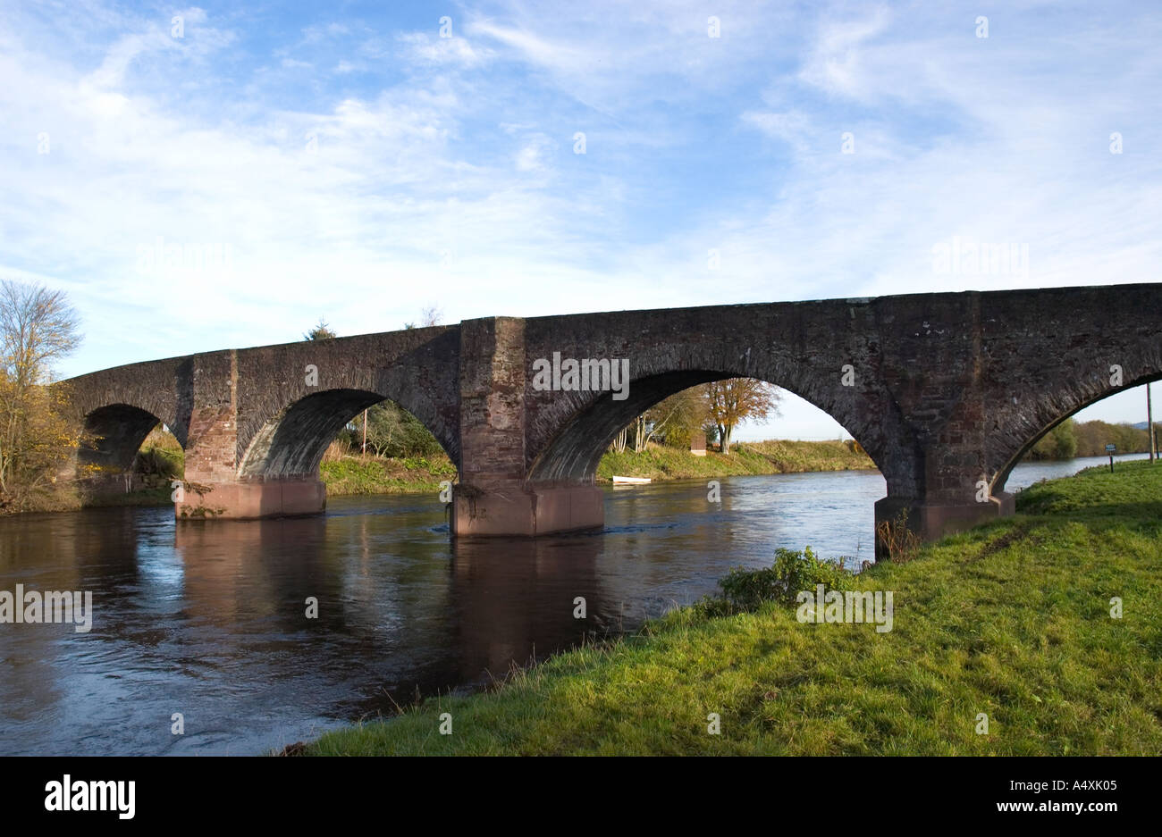 Kinkell arched bridge over river Earn, Perthshire, Scotland Stock Photo