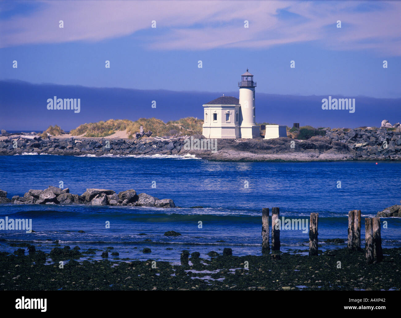 Coquille River Lighthouse at the mouth of the Coquille River Bullards