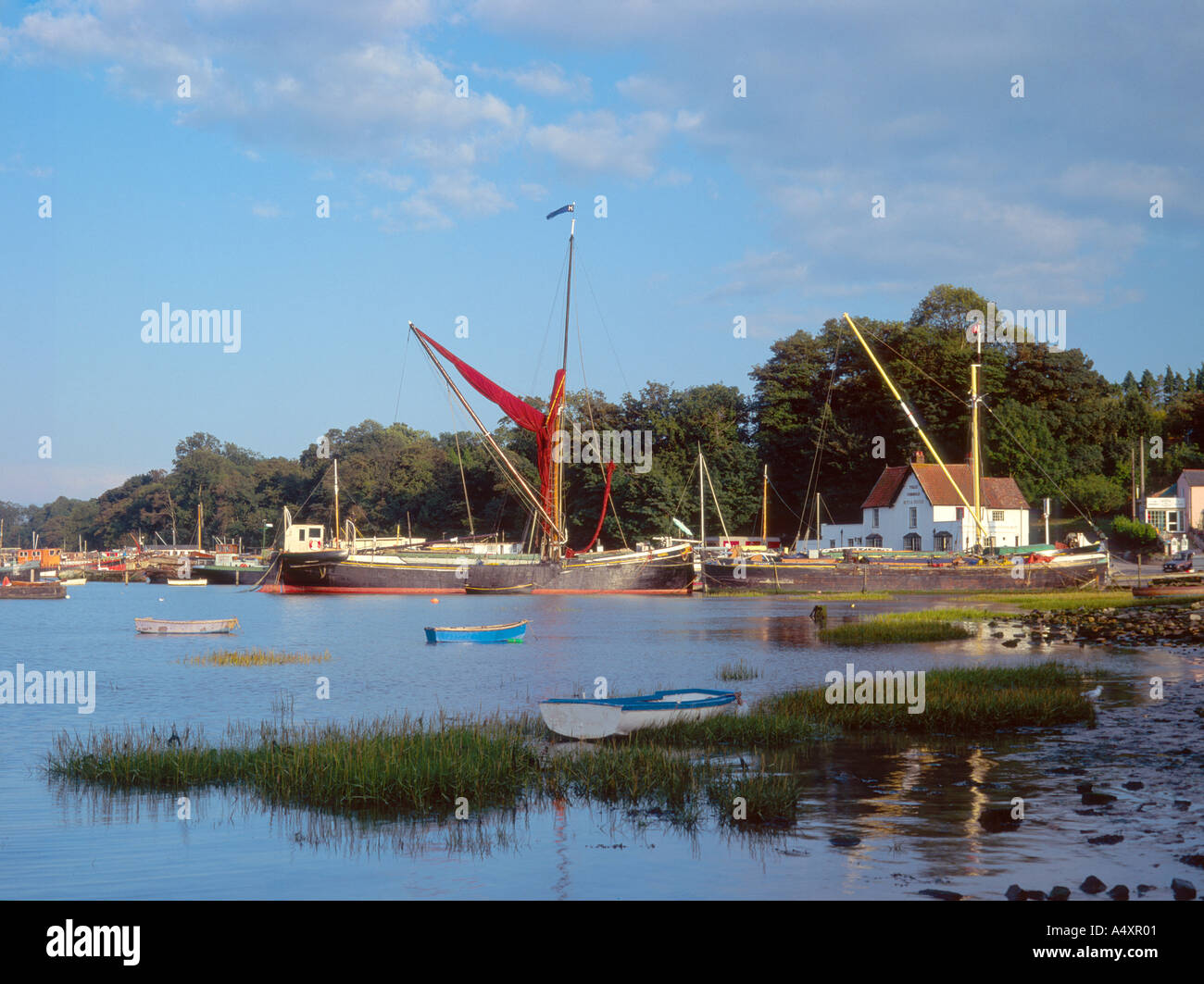 High tide at Pin Mill on River Orwell in Suffolk England UK Stock Photo
