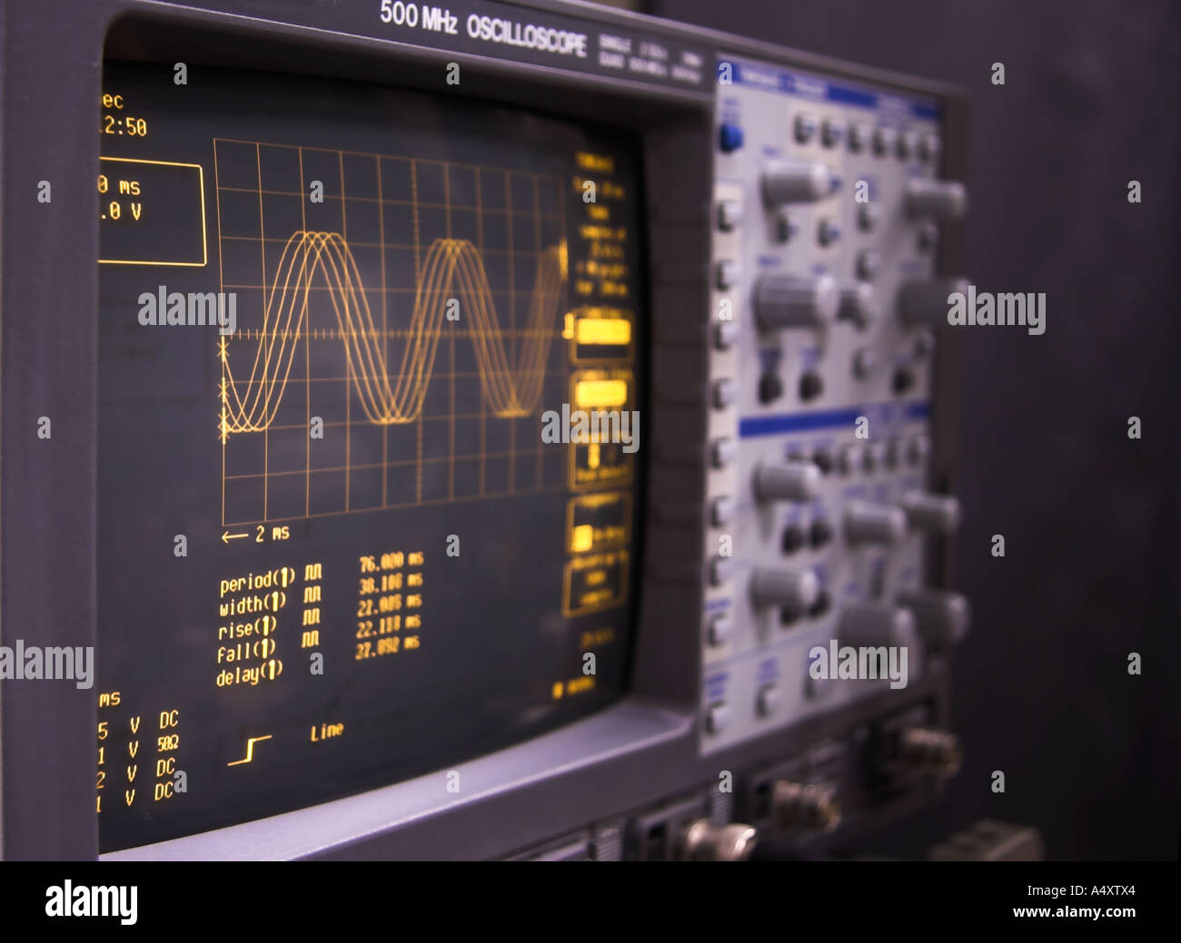 A modern digital LeCroy oscilloscope, brand name retouched out Stock
