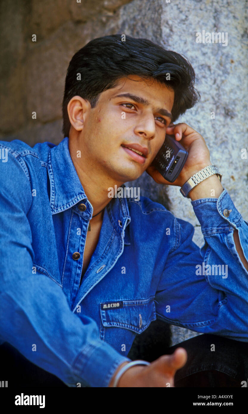 Man talking on a cellphone Stock Photo