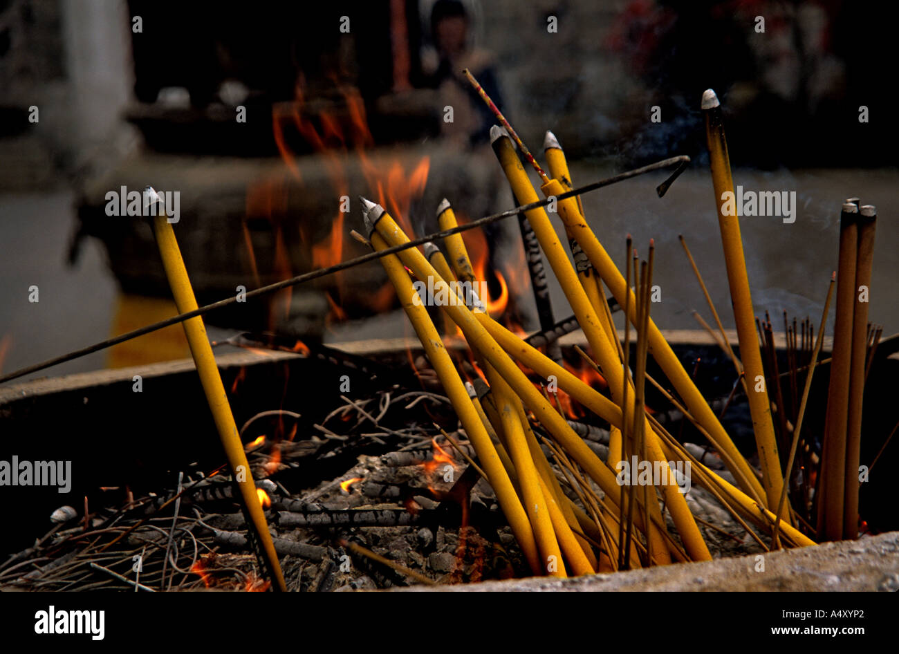 Burning incense sticks Stock Photo Alamy