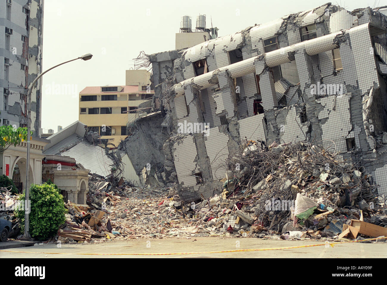 Earthquake Aftermath Taiwan 1999 Stock Photo