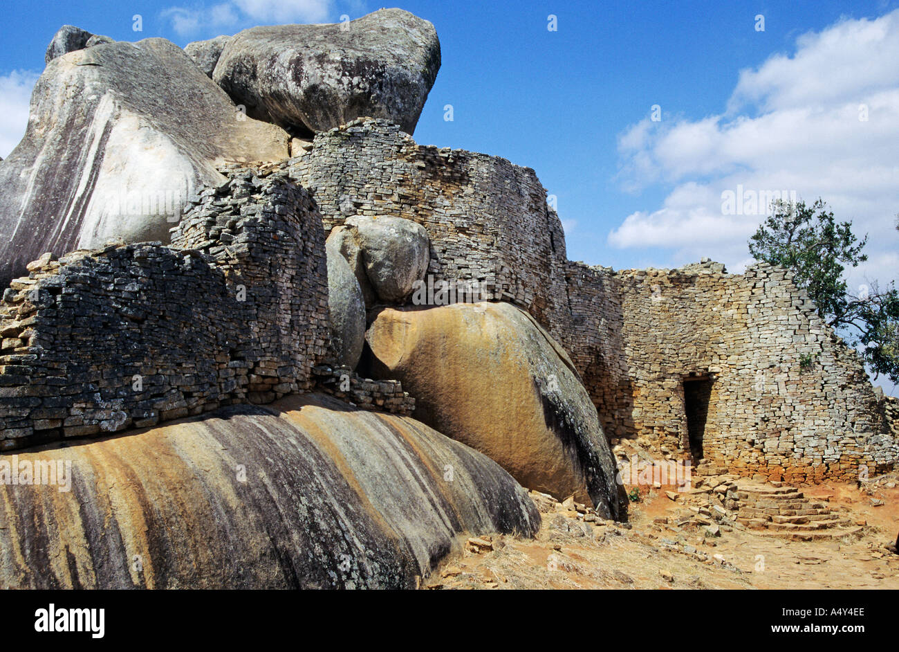 Building at Great Zimbabwe meaning house of rock in Shona the city was