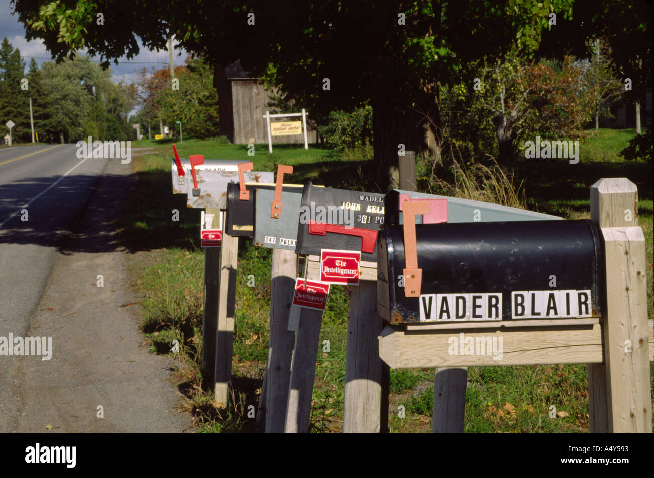 Mailbox on country road in Ontario Canada Stock Photo Alamy