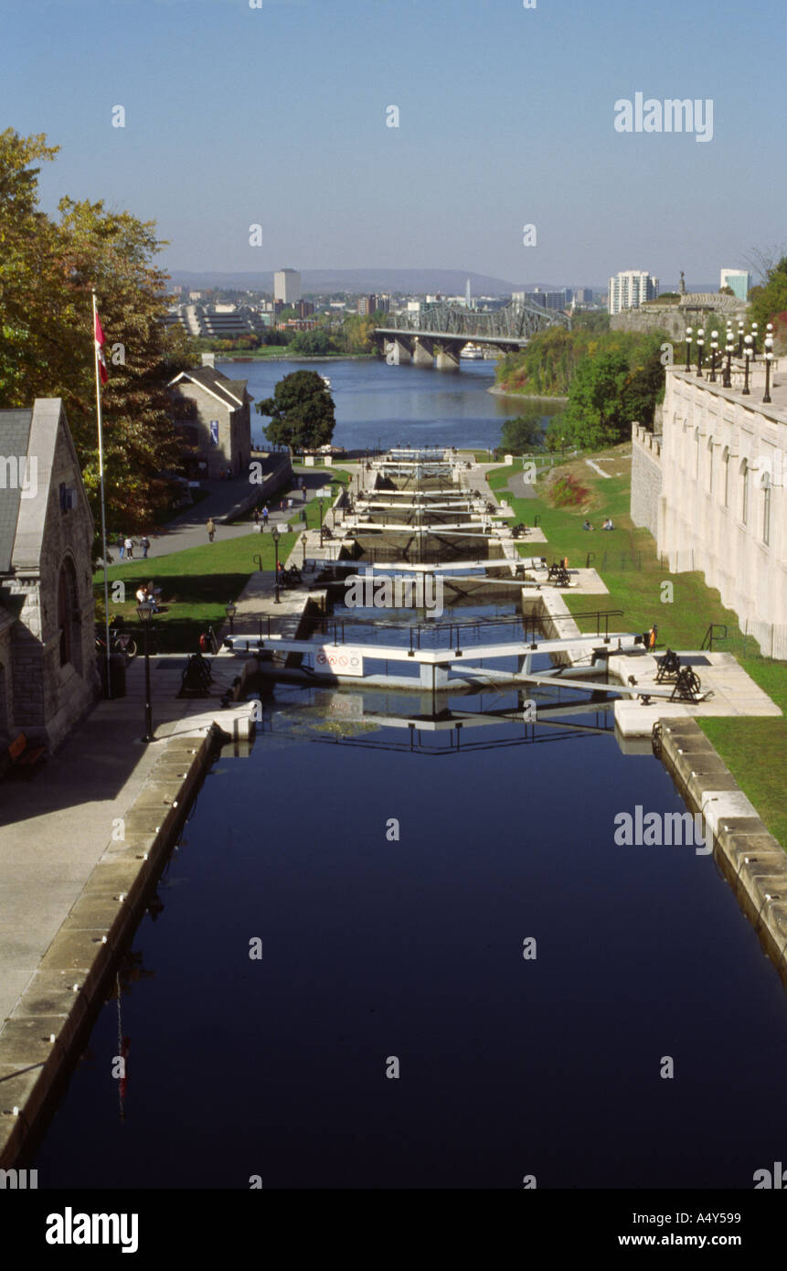 Canal locks in Ottawa Canada Stock Photo Alamy