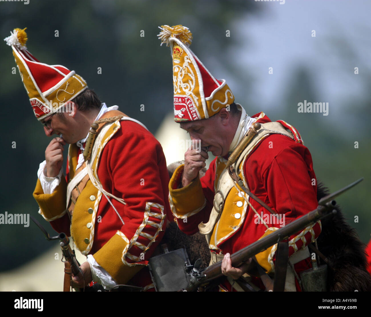 English Heritage s Festival of History Stoneleigh Park Coventry A skirmish from 1745 a dramatic reconstruction of a clash be Stock Photo